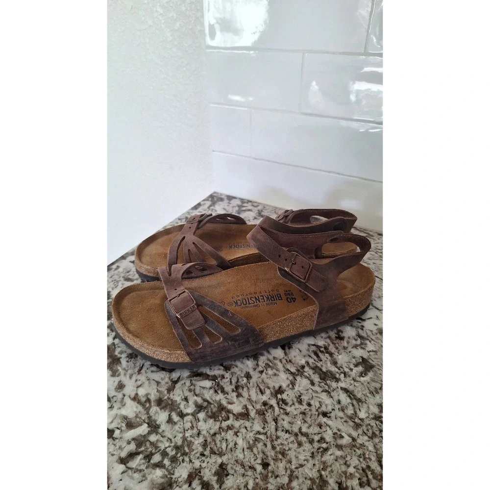 Birkenstock Bali Habana Brown Oiled Leather Soft Footbed Sandals Women 40 L9 M7